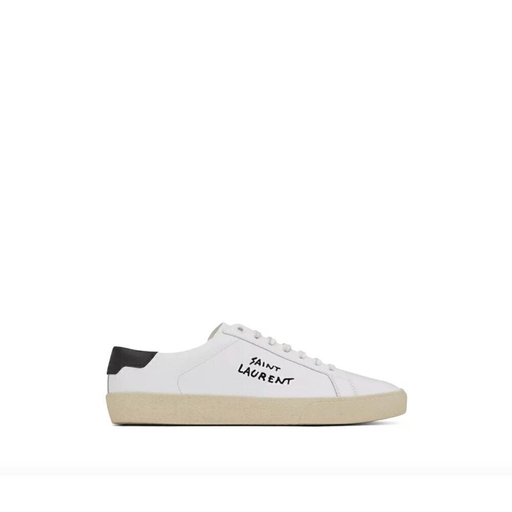 Saint Laurent Court Classic Sl/06 Embroidered Sneakers White Womens 36 6 - Picture 3 of 14